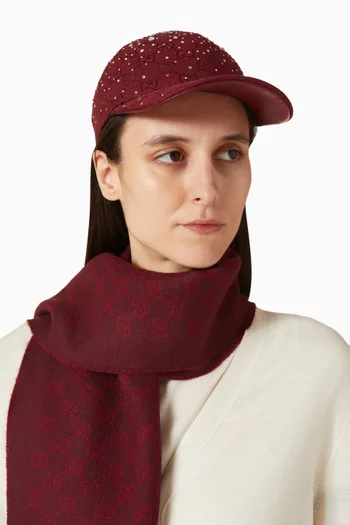 Crystal-embellished Baseball Cap in GG Canvas