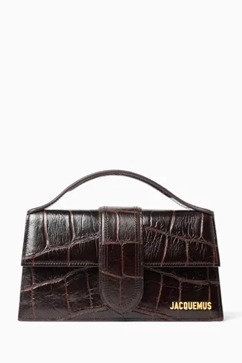Le Grand Bambino Shoulder Bag in Croc-embossed Leather