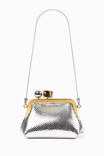 كلاتش لو بيرلنجوت جلد لامع بنقشة جلد الأفعى