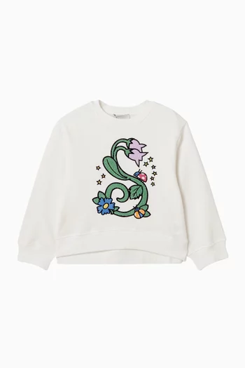 Floral Sweatshirt in Organic Cotton