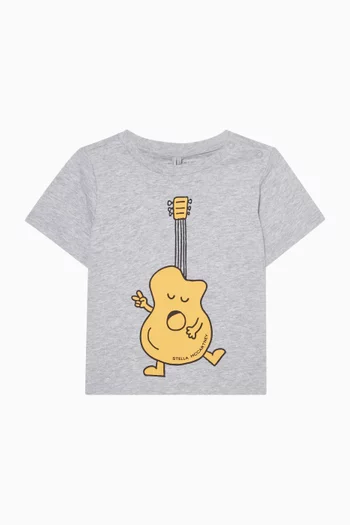 Guitar Print T-Shirt in Cotton