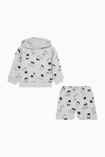 Hoodie & Shorts Set in Cotton