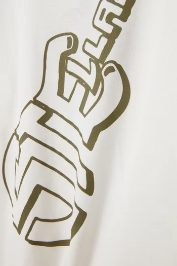 Logo Guitar T-shirt in Cotton