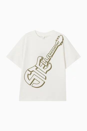 Logo Guitar T-shirt in Cotton