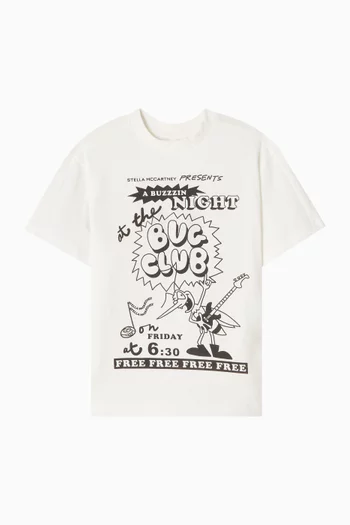 تي شيرت بطبعة شعار الماركة قطن