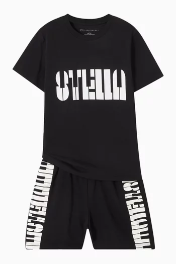 Piano-printed Shorts in Cotton