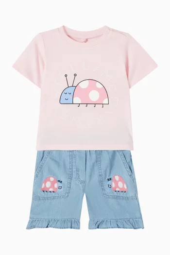 تي شيرت بطبعة دعسوقة قطن