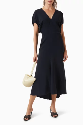 فستان بتفاصيل واسعة فيسكوز