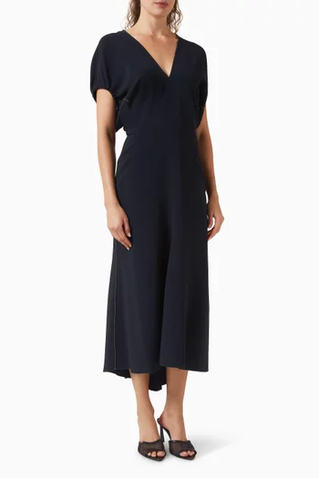 فستان بتفاصيل واسعة فيسكوز