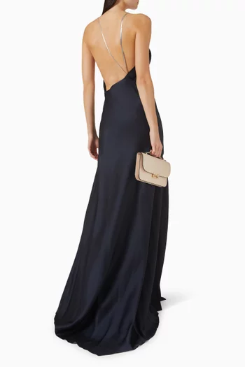 Chain detail Halter Gown