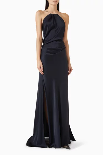 Chain detail Halter Gown