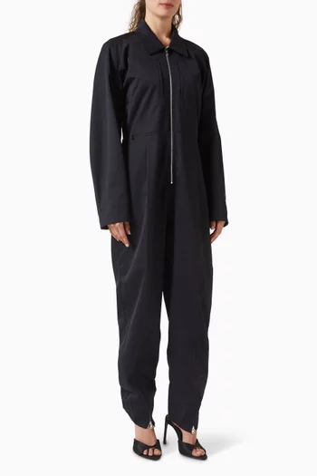 Cargo Jumpsuit in Wool Blend