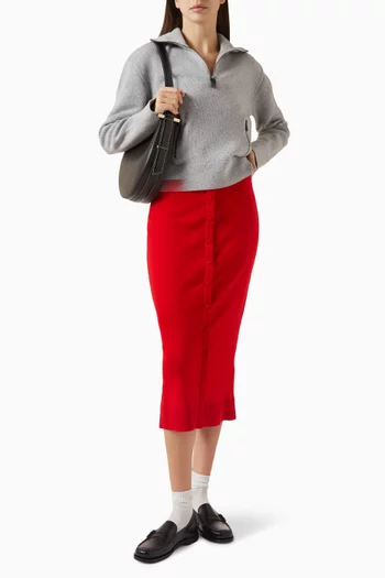 سترة ميلانو بسحّاب قصير مزيج كشمير