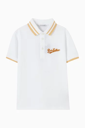 Embroidered Polo Shirt in Cotton