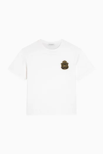 Crest-patch T-shirt in Cotton