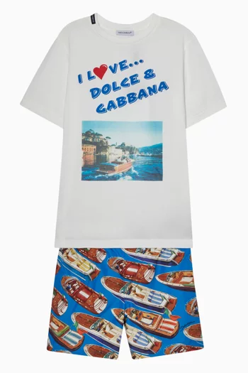 تي شيرت جيرسيه بنقشة بوستكارد