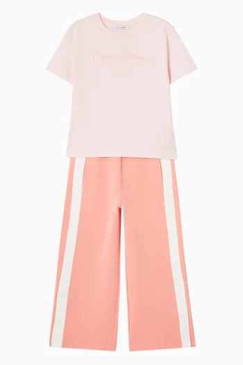 Striped Sweatpants in Cotton-fleece