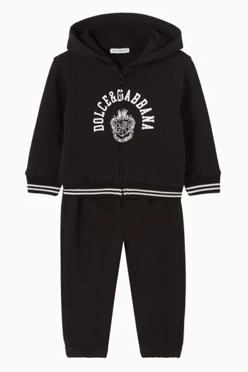 Logo-print Zip Hoodie in Cotton