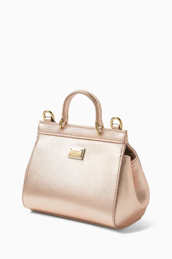 حقيبة بيد علوية سيسيلي جلد عجل لامع