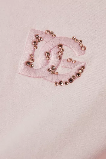 Rhinestone Logo T-shirt in Cotton