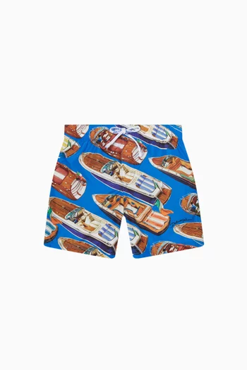 شورت سباحة بنقشة قارب 