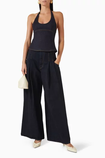 The Lavoir de-Nîmes Denim Top in Stretch-denim