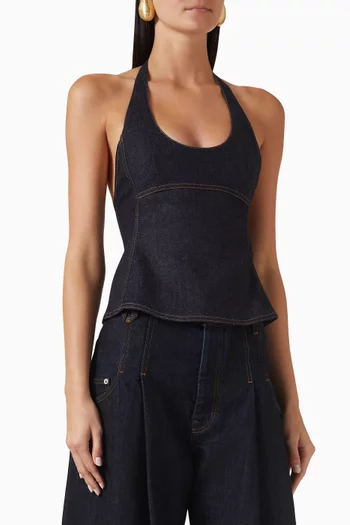The Lavoir de-Nîmes Denim Top in Stretch-denim