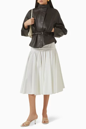 جاكيت سيرو بحزام جلد ماعز