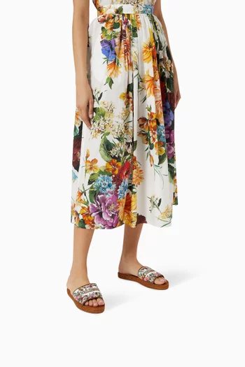 حذاء إسبادريل مفتوح ومطرز بزهور جلد نابا