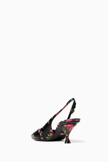 Lollo 60 Slingback Pumps in Printed Polished Leather