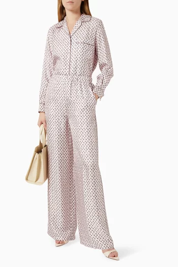 قميص بنقشة حرير تويل