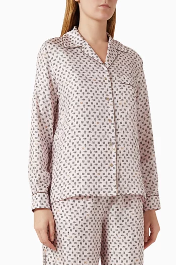 قميص بنقشة حرير تويل