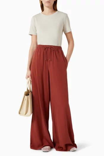 Wide-leg Pants in Silk-canvas