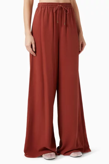 Wide-leg Pants in Silk-canvas