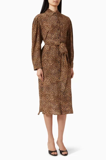 فستان بنمط قميص وأكمام دولمين