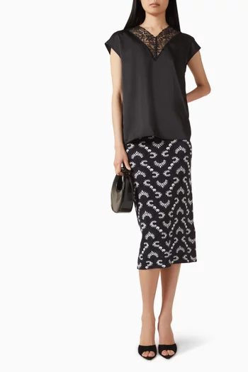Lace-trim Top in Satin