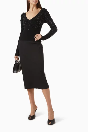 سترة مطرزة صوف وكشمير