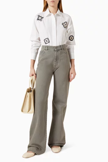 بنطال جينز واسع دينم