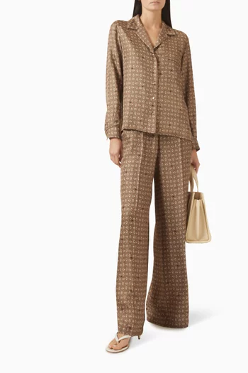 قميص بنقشة حرير وتويل