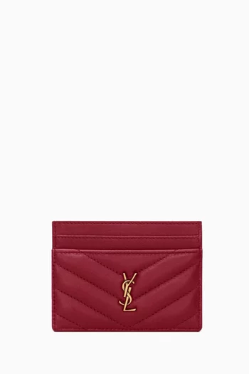 حافظة بطاقات مبطنة بشعار كاسندر جلد ماعز