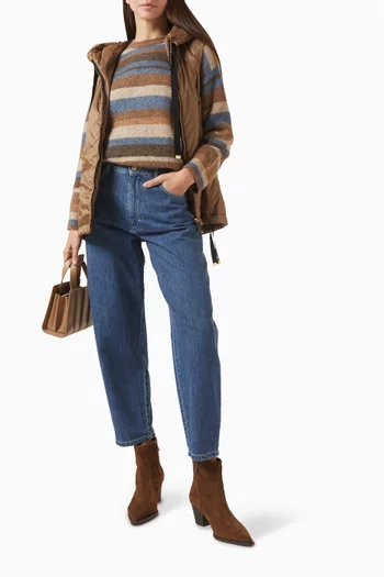 سترة مخططة صوف ألبكة