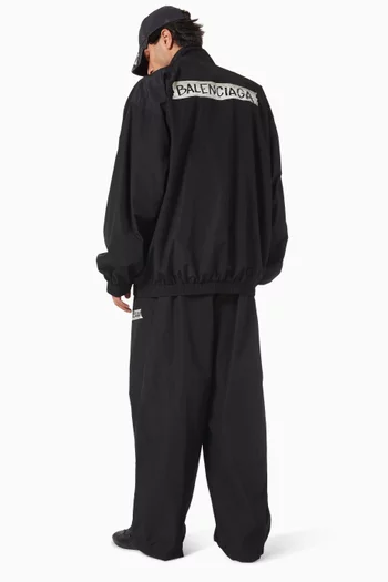 Masking Tape Medium Fit Tracksuit Jacket in Techno Cotton Poplin