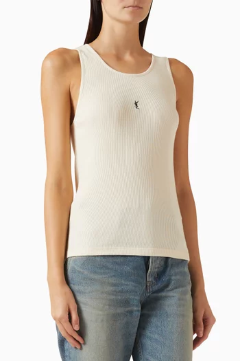 Cassandre Tank Top in Ribbed Cotton Jersey