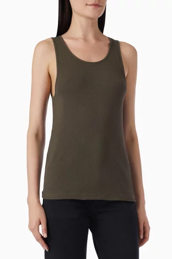 بلوزة بلا أكمام مطرزة بشعار كاساندر قطن وجيرسيه