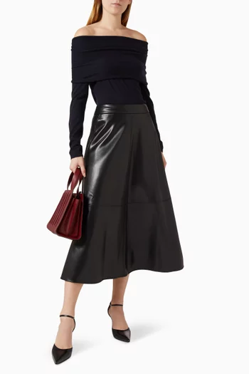 Flared Midi Skirt in Jersey