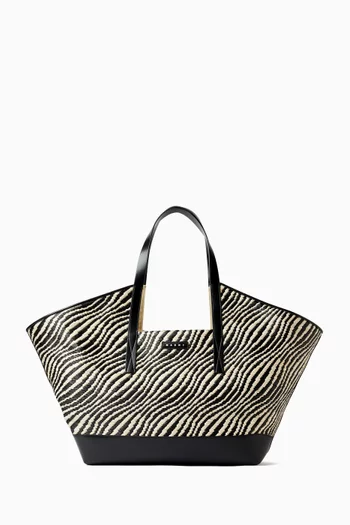 Waves Tote Bag in Raffia