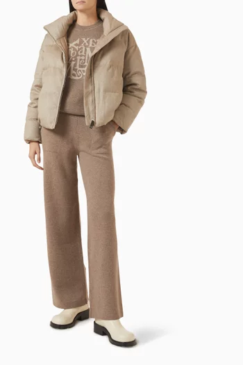 Drawstring-waist Pants in Virgin Wool Blend