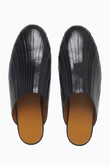 Strip Sabot Shoes in Leather