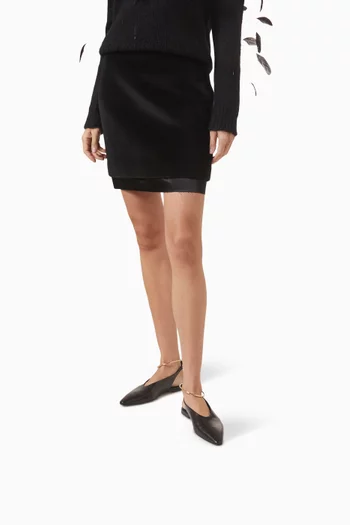 Ring Sling-back Ballerina Pumps in Leather