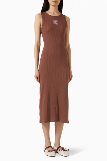 Knit Slit Dress in Cotton